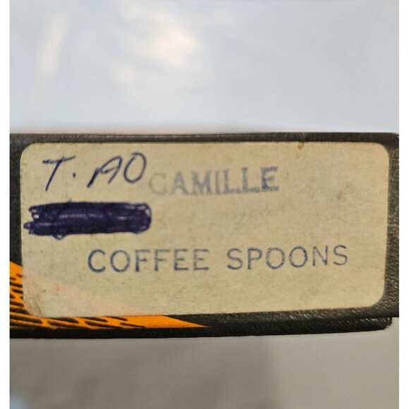 RARE 6 Vtg Mytton Rodd Silver Plated Coffee Spoons "Camille" in Original Box - Picture 8 of 13